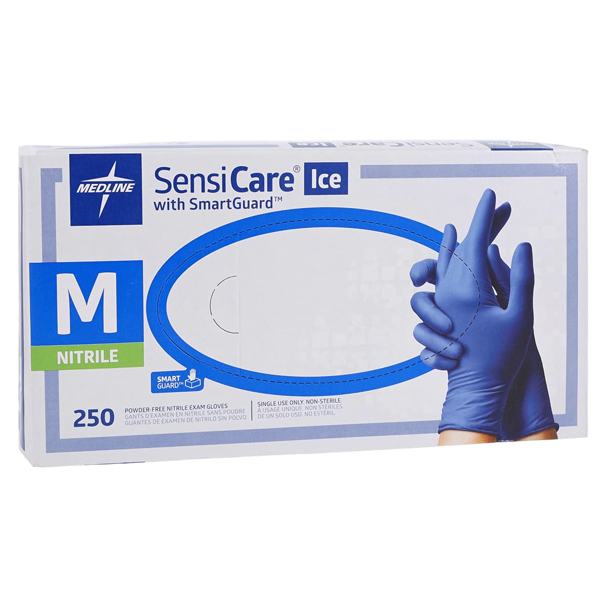 SensiCare-Ice Nitrile Examination Gloves, Powder Free, Non-Sterile, Medium, Violet Blue thumbnail 4