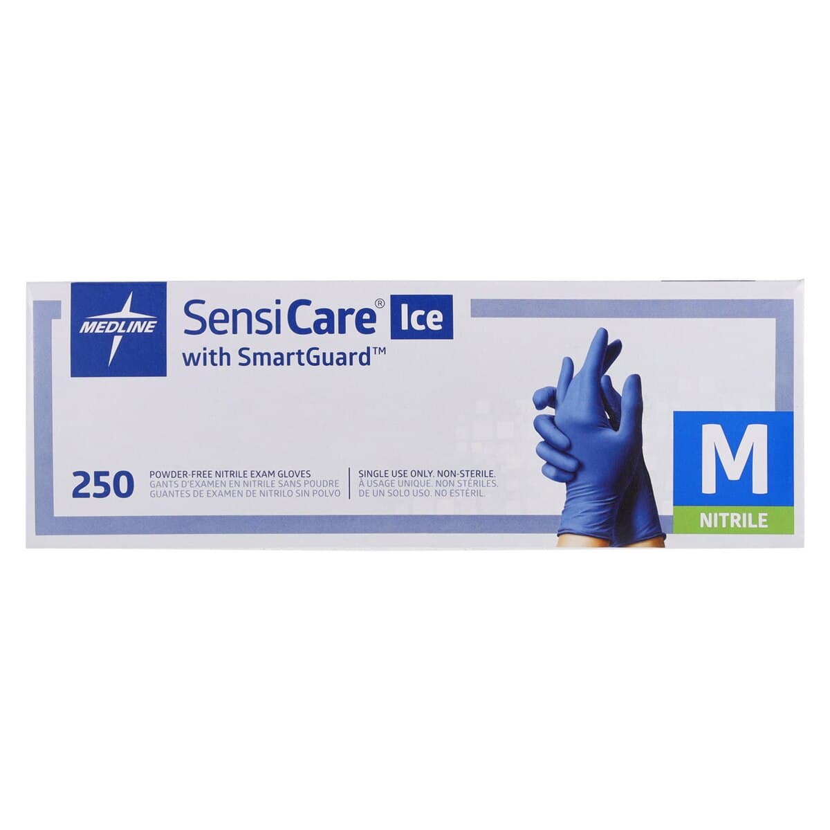 SensiCare-Ice Nitrile Examination Gloves, Powder Free, Non-Sterile, Medium, Violet Blue thumbnail 5