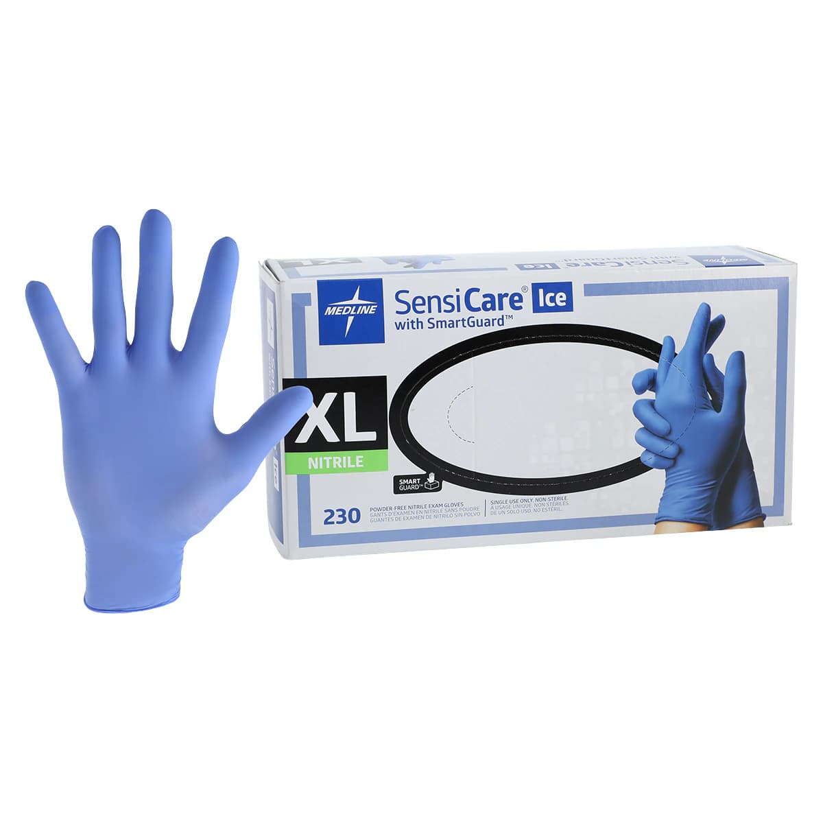 SensiCare-Ice Nitrile Examination Gloves, Powder Free, Non-Sterile, X-Large, Violet Blue, Chemo Tested thumbnail 2