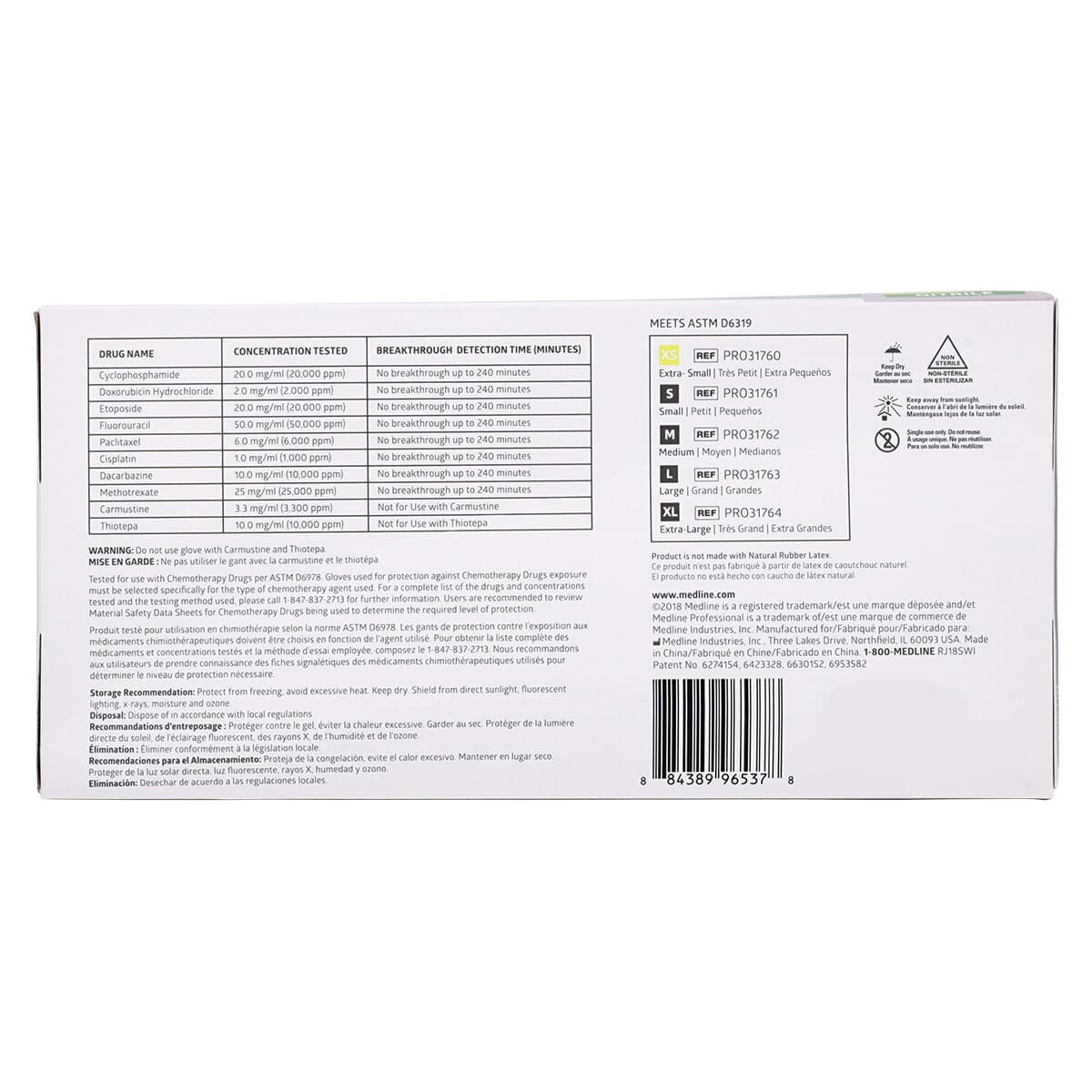 Medline Professional PF Nitrile Gloves, Powder Free, Non-Sterile, X-Small, Green, Chemo Tested thumbnail 7