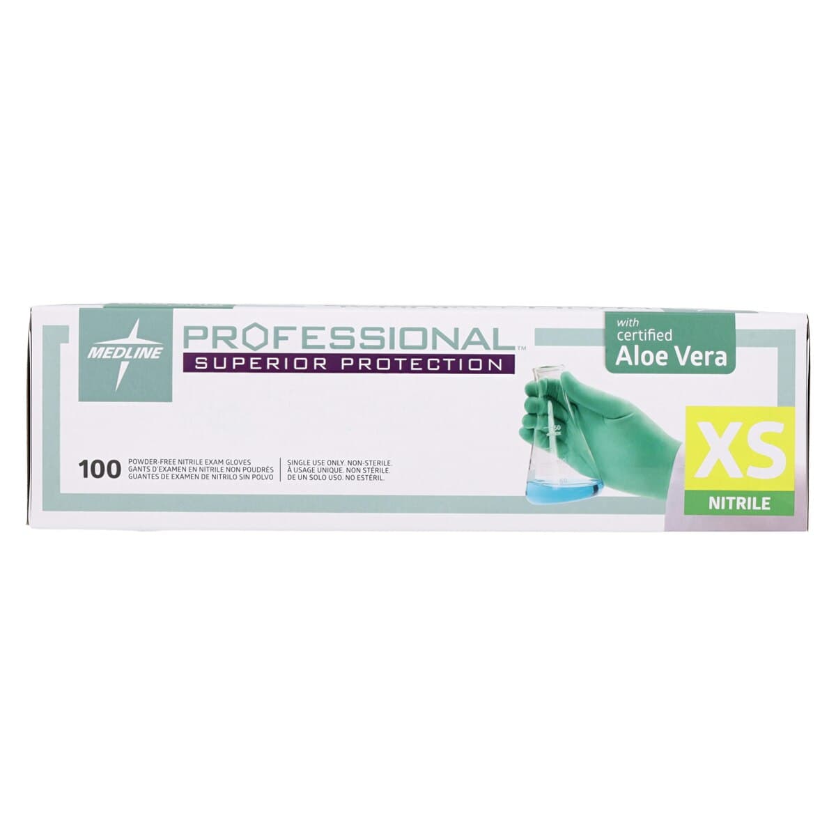 Medline Professional PF Nitrile Gloves, Powder Free, Non-Sterile, X-Small, Green, Chemo Tested thumbnail 5