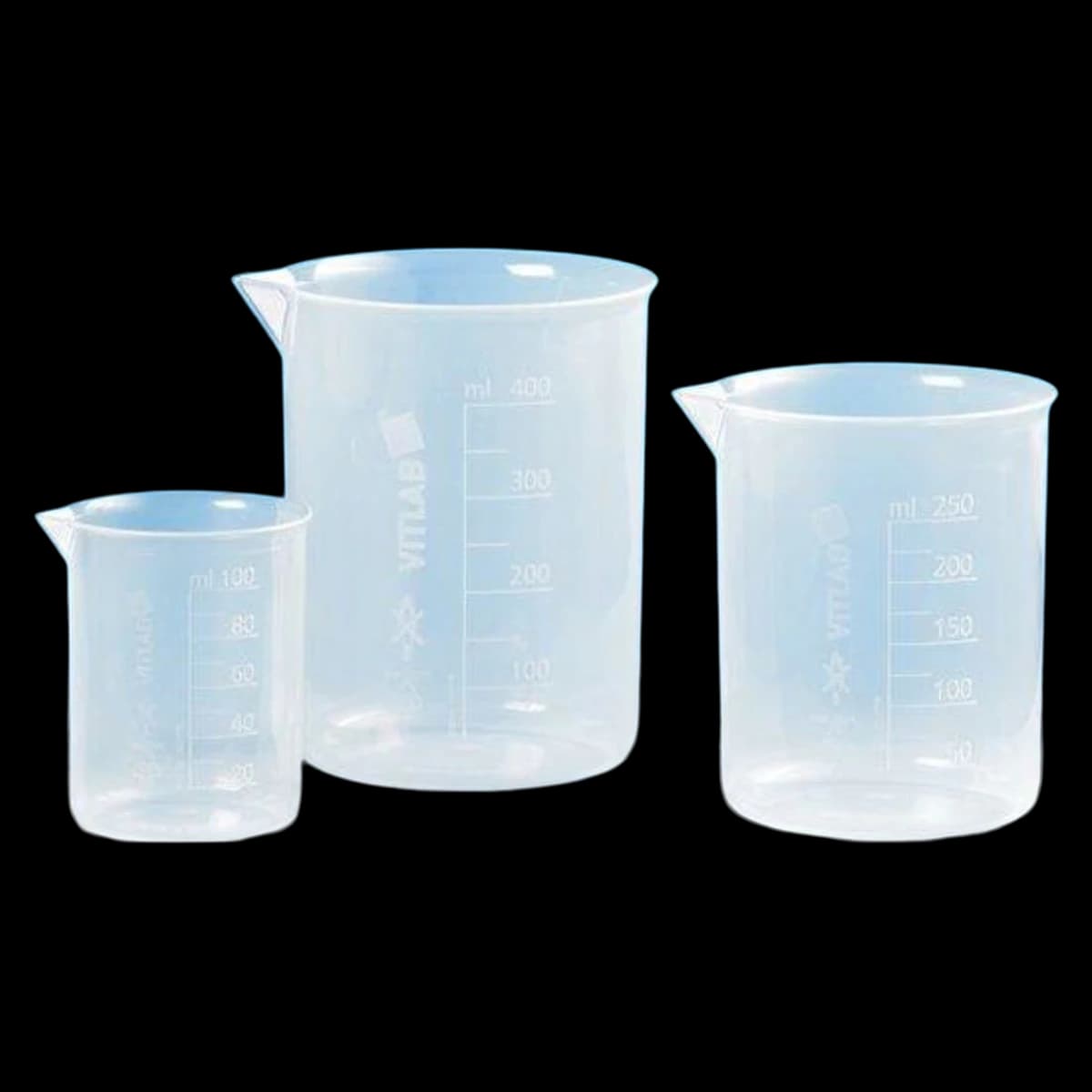 BrandTech Scientific Griffin Beaker, Polypropylene, 500mL, Translucent, Molded Print Graduations, 6/Pk - Beaker Griffin PP Molded Print - Image 1