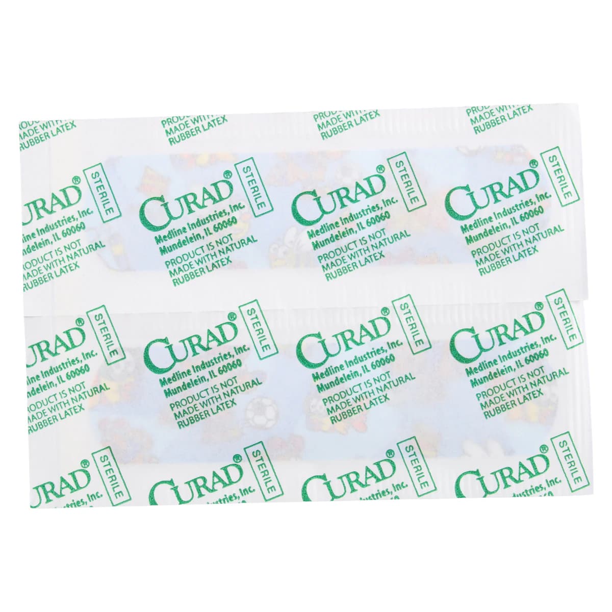 Curad Plastic Strip Bandages, 3/4" x 3", Medtoons, 50/Box thumbnail 2