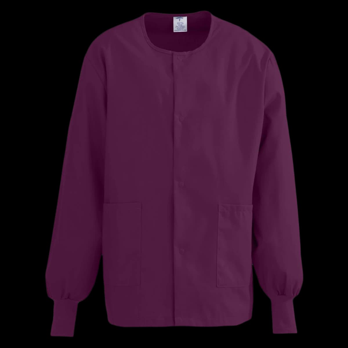 ComfortEase Unisex Warm-Up Jacket, Long Sleeve with Knit Cuff, Large, Wine, 8832 - Jacket Warm-Up Unisex Wine - Image 1