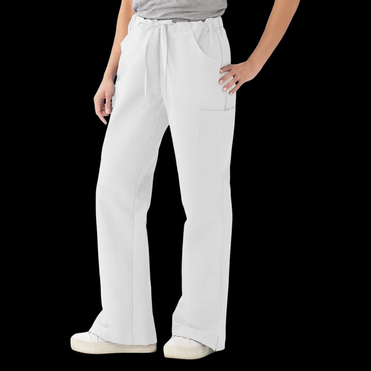 ComfortEase by Medline Scrub Pant, Cargo 5 Pocket, White, Medium, 65% Polyester / 35% Cotton, Style 8865 - Scrub Pant Cargo 5 Pkt - Image 1