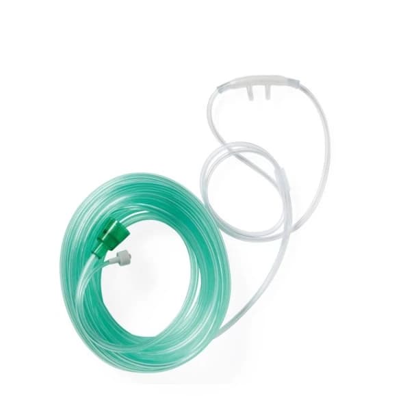 Medline SuperSoft CO2 Nasal Sampling Cannula, Adult, Male Luer, 10' O2 Tubing, 10' CO2 Tubing, Green, Case of 25 - SuperSoft CO2 Nasal Sampling Cannula Male Adult 10' O2 Tubing 10' CO2 Tubing Green Case of 25 - Image 1