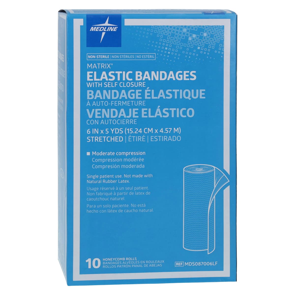 Medline Matrix Stretch Bandage, Elastic, 6" x 5 yd, Beige, 10/Box thumbnail 2