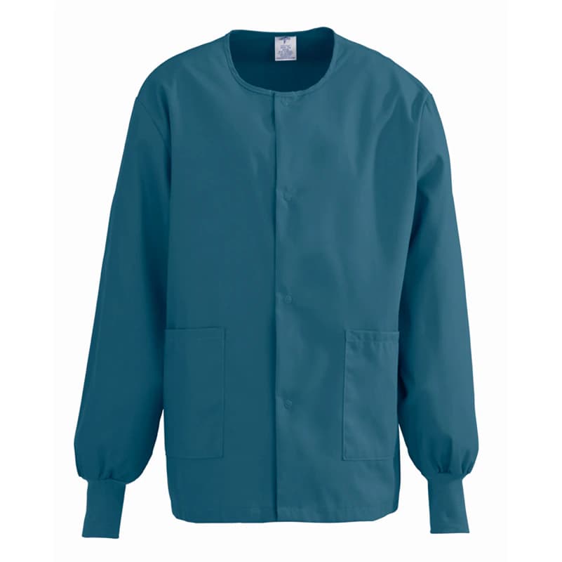 ComfortEase Warm-Up Jacket, Unisex, Caribbean Blue, XX-Large, 65% Polyester/35% Cotton, 2 Pockets, Reusable, 8832 - Jacket Warm-Up Unisex Caribben - Image 1