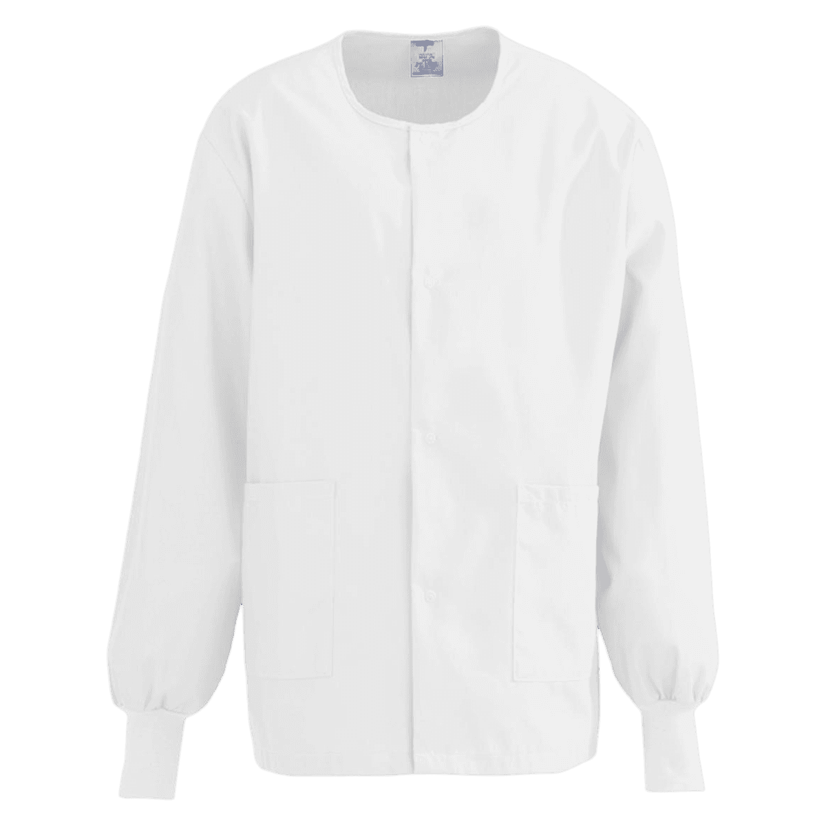 ComfortEase by Medline Warm-Up Jacket, Unisex, White, Medium, 65% Polyester/35% Cotton, 2 Pockets, Long Sleeves, Reusable, 8832 - Jacket Warm-Up Unisex White - Image 1