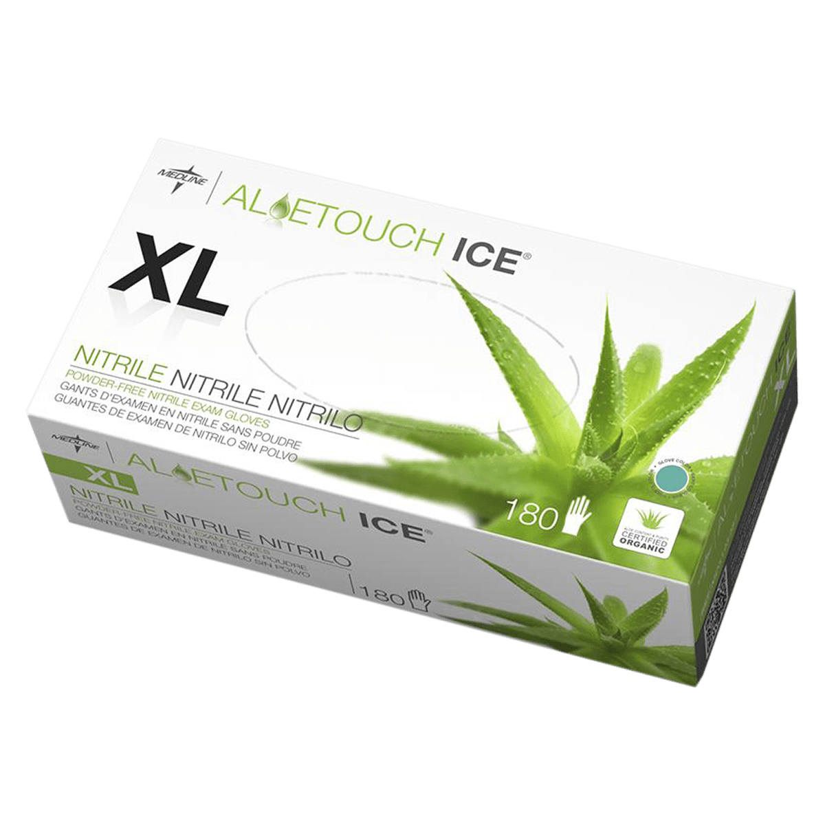 Aloetouch Ice PF Nitrile Exam Gloves, X-Large, Green, Non-Sterile, Chemo Tested thumbnail 2