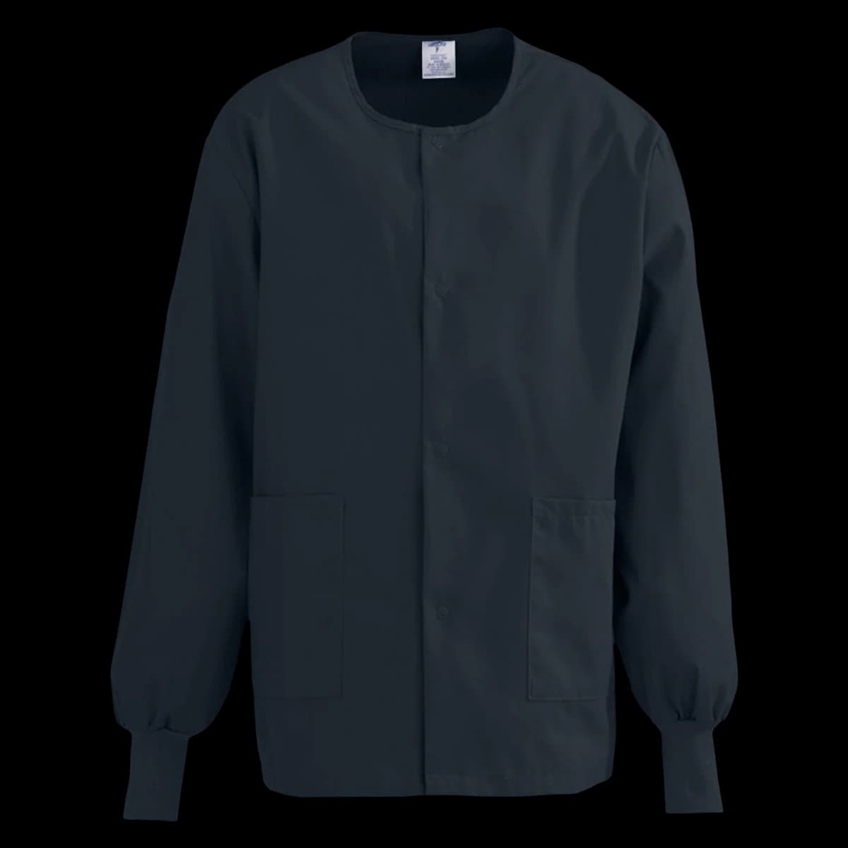 ComfortEase by Medline Warm-Up Jacket, Unisex, Black, X-Small, 65% Polyester/35% Cotton, 2 Pockets, Long Sleeves, Reusable, 8832 - Jacket Warm-Up Unisex Black - Image 1