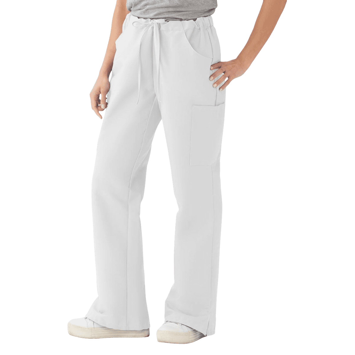 ComfortEase by Medline Scrub Pant, Cargo 5 Pocket, Unisex, White, X-Large, 65% Polyester / 35% Cotton, 8865 - Scrub Pant Cargo 5 Pkt - Image 1