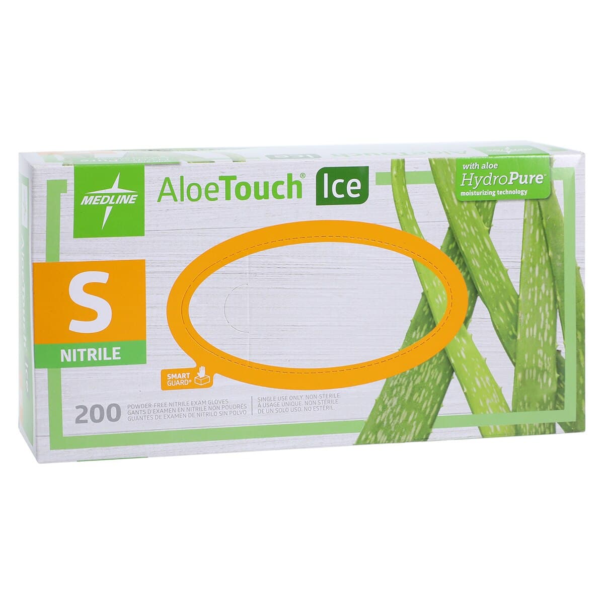 Aloetouch Ice™ Nitrile Exam Gloves, Powder Free, Non-Sterile, Small, Green, 200/Box, MDS195284 thumbnail 4