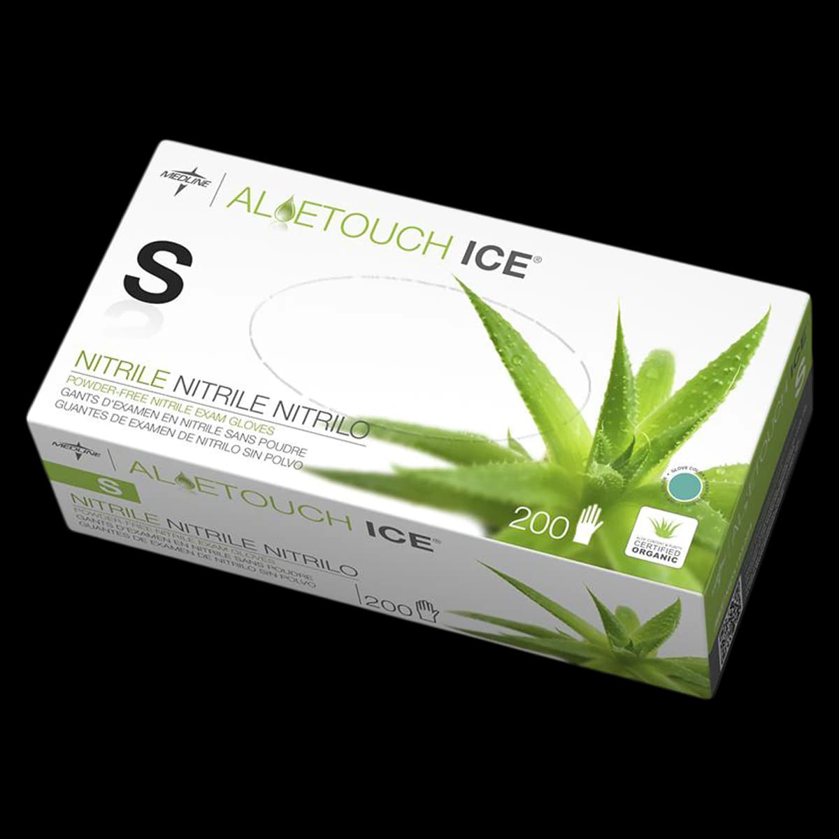 Aloetouch Ice™ Nitrile Exam Gloves, Powder Free, Non-Sterile, Small, Green, 200/Box, MDS195284 thumbnail 2