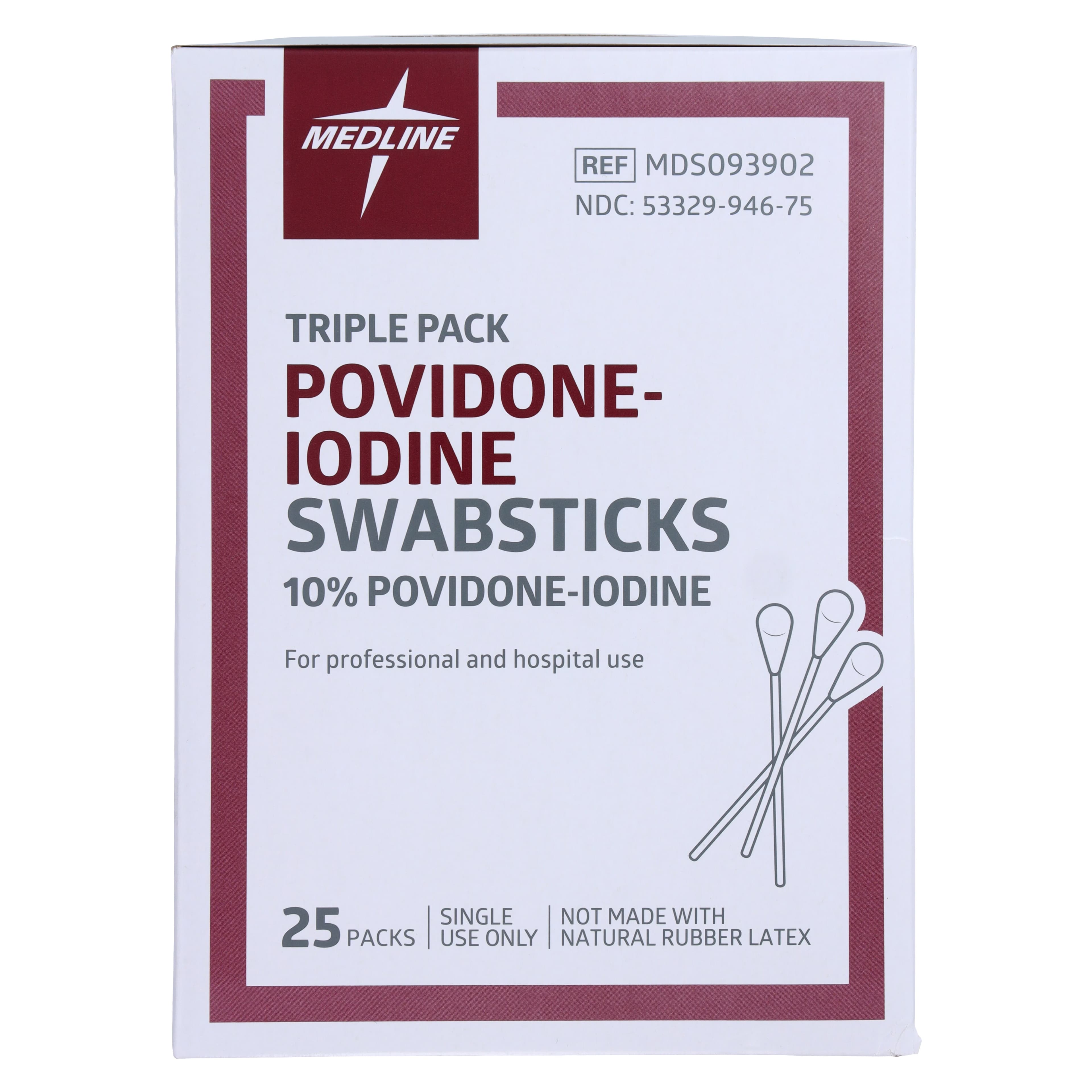 Povidone Iodine Swabstick, 3 per Pack, Medline thumbnail 6