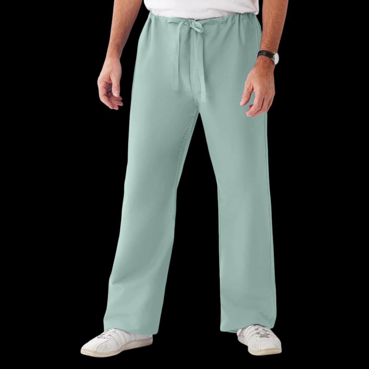 ComfortEase Unisex Reversible Scrub Pants with Drawstring, Medium, Seaspray, 1 Each - ComfortEase Unisex Reversible Scrub Pants with Drawstring - Image 1