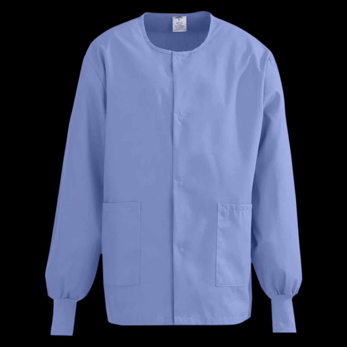 ComfortEase by Medline Unisex Warm-Up Jacket, Ceil Blue, Medium, 2 Pockets, Long Sleeves with Knit Cuffs, Reusable - Jacket Warm-Up Unisex Ceil - Image 1