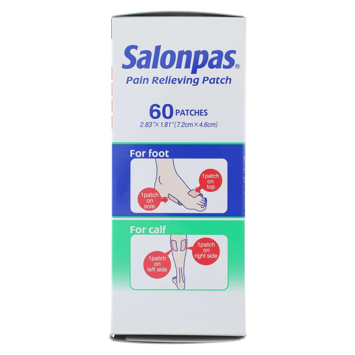 Salonpas Pain Relief Patch, 8 Hour, 3.1%/6%/10% Menthol/Methyl Salicylate/Capsaicin, 60 Patches/Package thumbnail 4