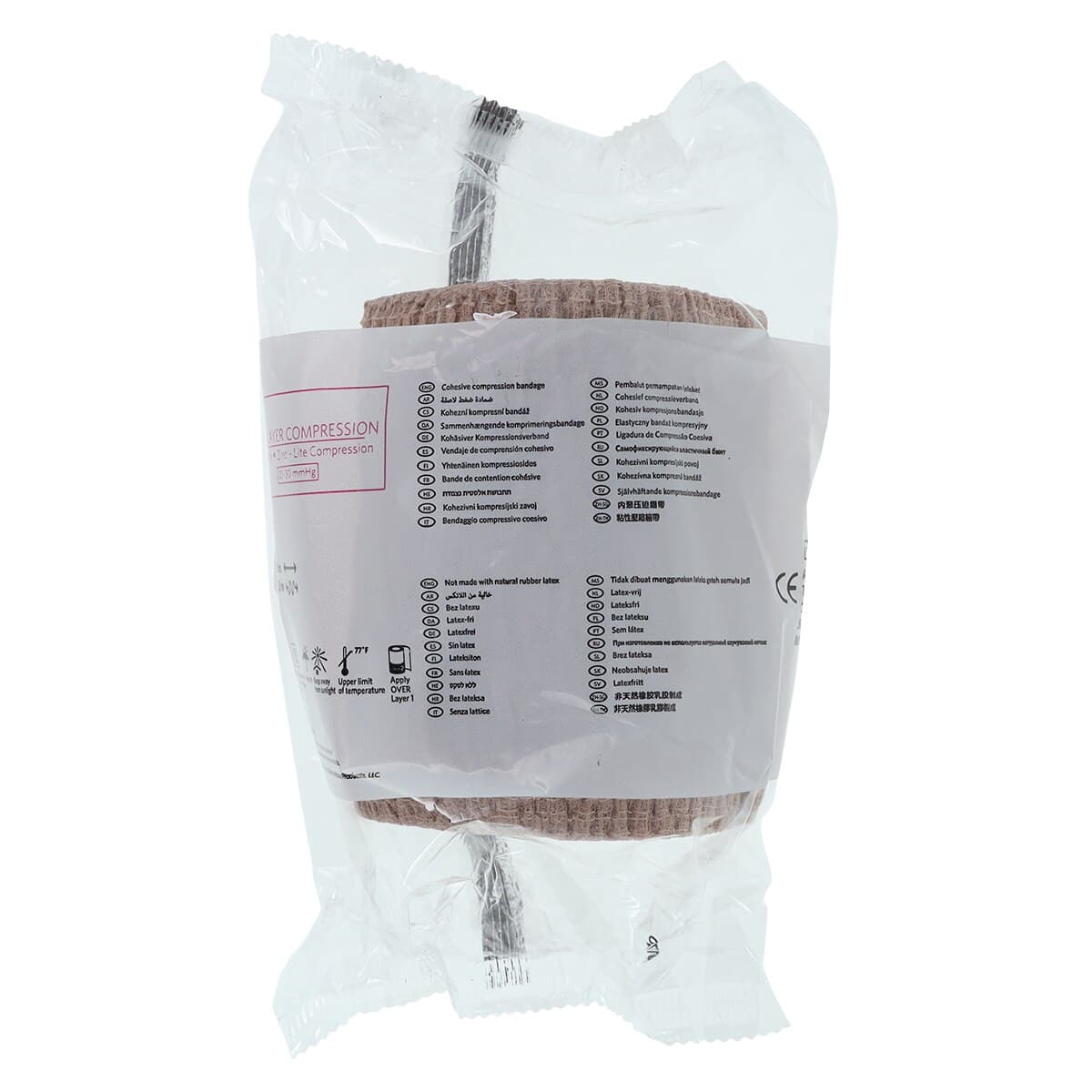 CoFlex TLC Zinc Lite Compression Bandage, Elastic/Foam, 4" x 6 yd, Tan/White, Non-Sterile, 2 Rolls/Box thumbnail 5