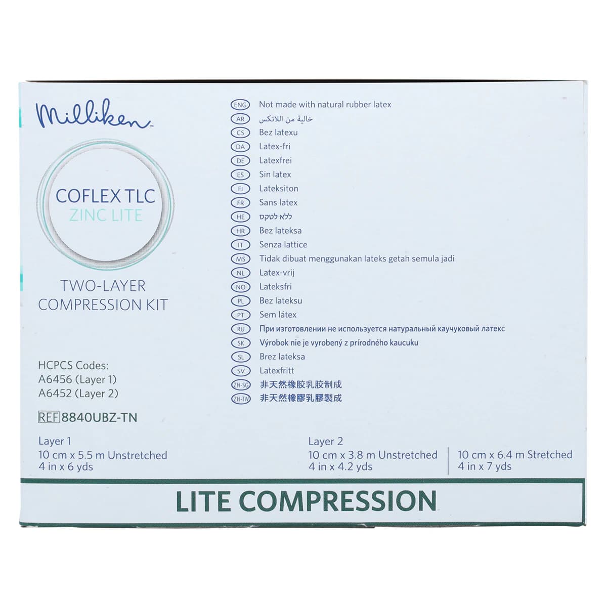 CoFlex TLC Zinc Lite Compression Bandage, Elastic/Foam, 4" x 6 yd, Tan/White, Non-Sterile, 2 Rolls/Box thumbnail 11