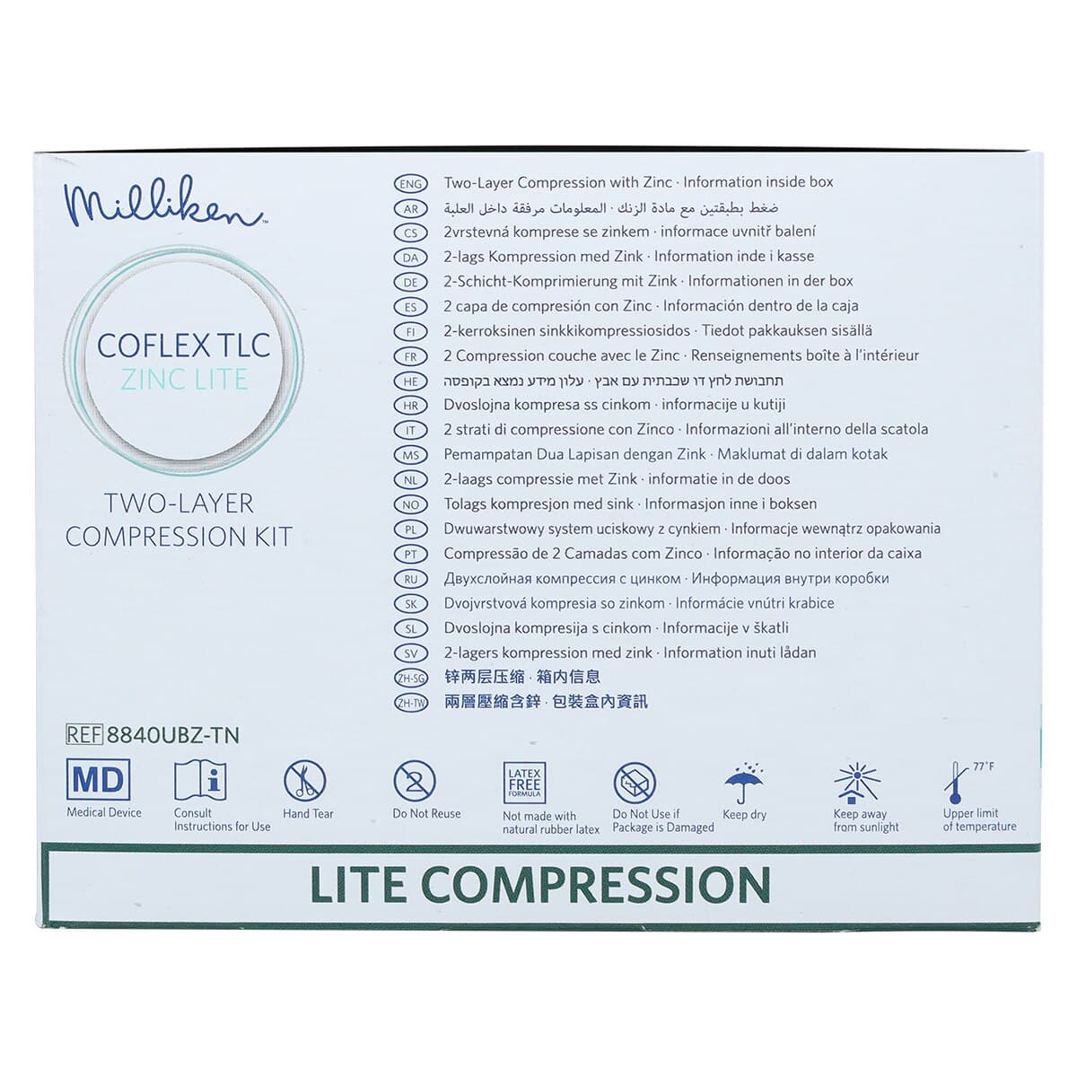 CoFlex TLC Zinc Lite Compression Bandage, Elastic/Foam, 4" x 6 yd, Tan/White, Non-Sterile, 2 Rolls/Box thumbnail 12