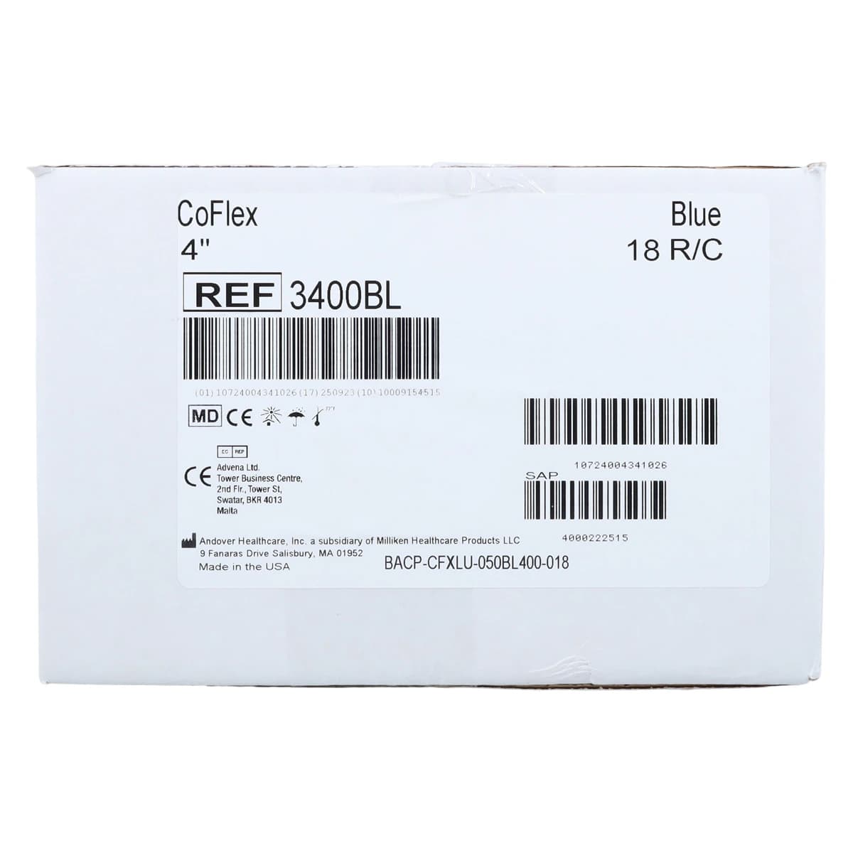 CoFlex Compression Bandage, Elastic, 4" x 5 yd, Blue, Non-Sterile, 18/Box thumbnail 4