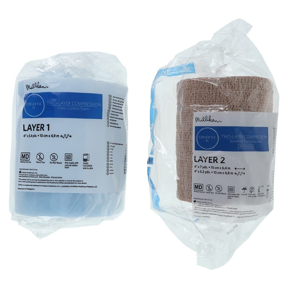 CoFlex TLC 2-Layer Compression Bandage Kit, 4" x 7 yds, Tan/White, Non-Sterile, 8/Case thumbnail 3