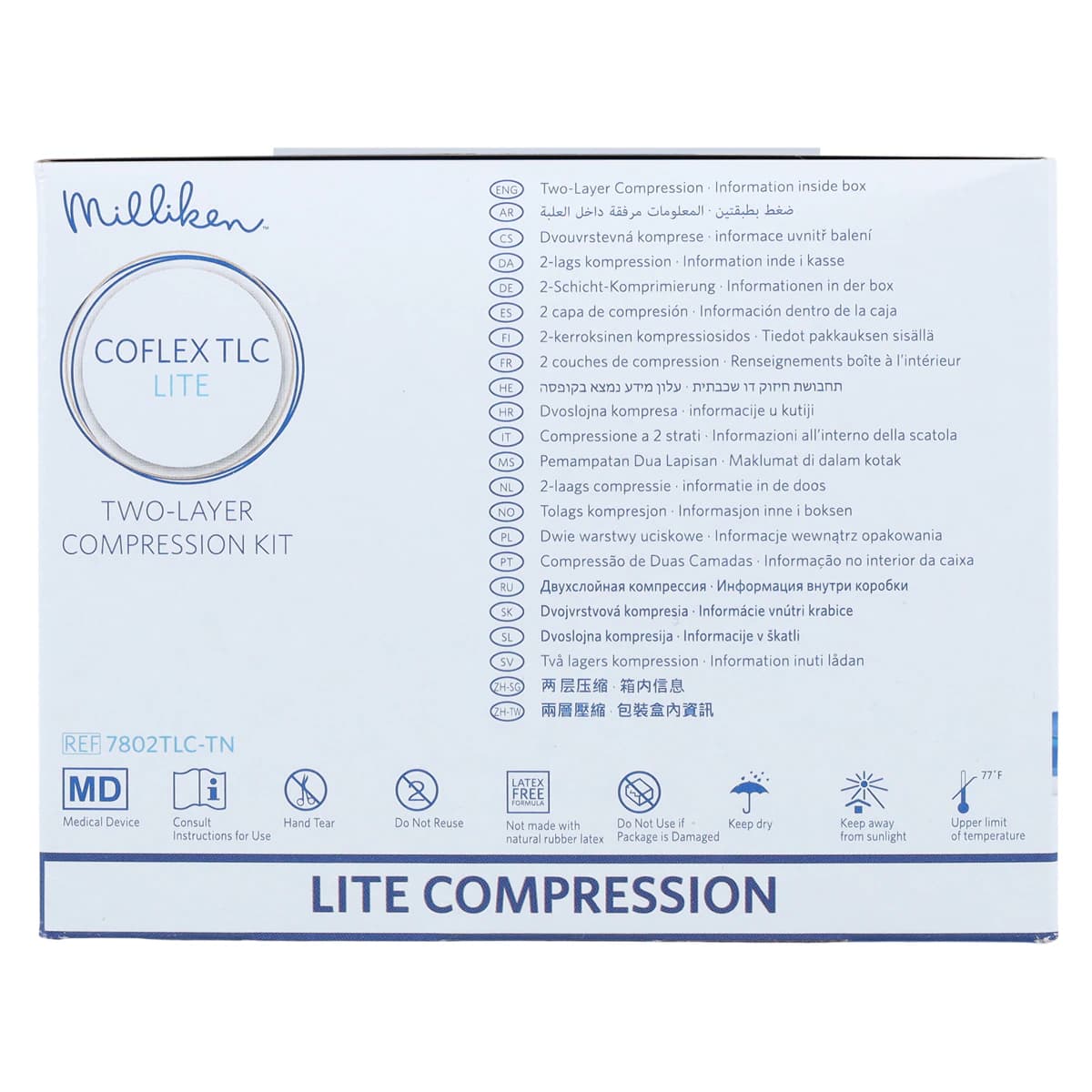 CoFlex TLC LITE 2-Layer Compression Bandage, Elastic, 4" x 3.4 yd, Tan/White, Non-Sterile, 8/Case thumbnail 9