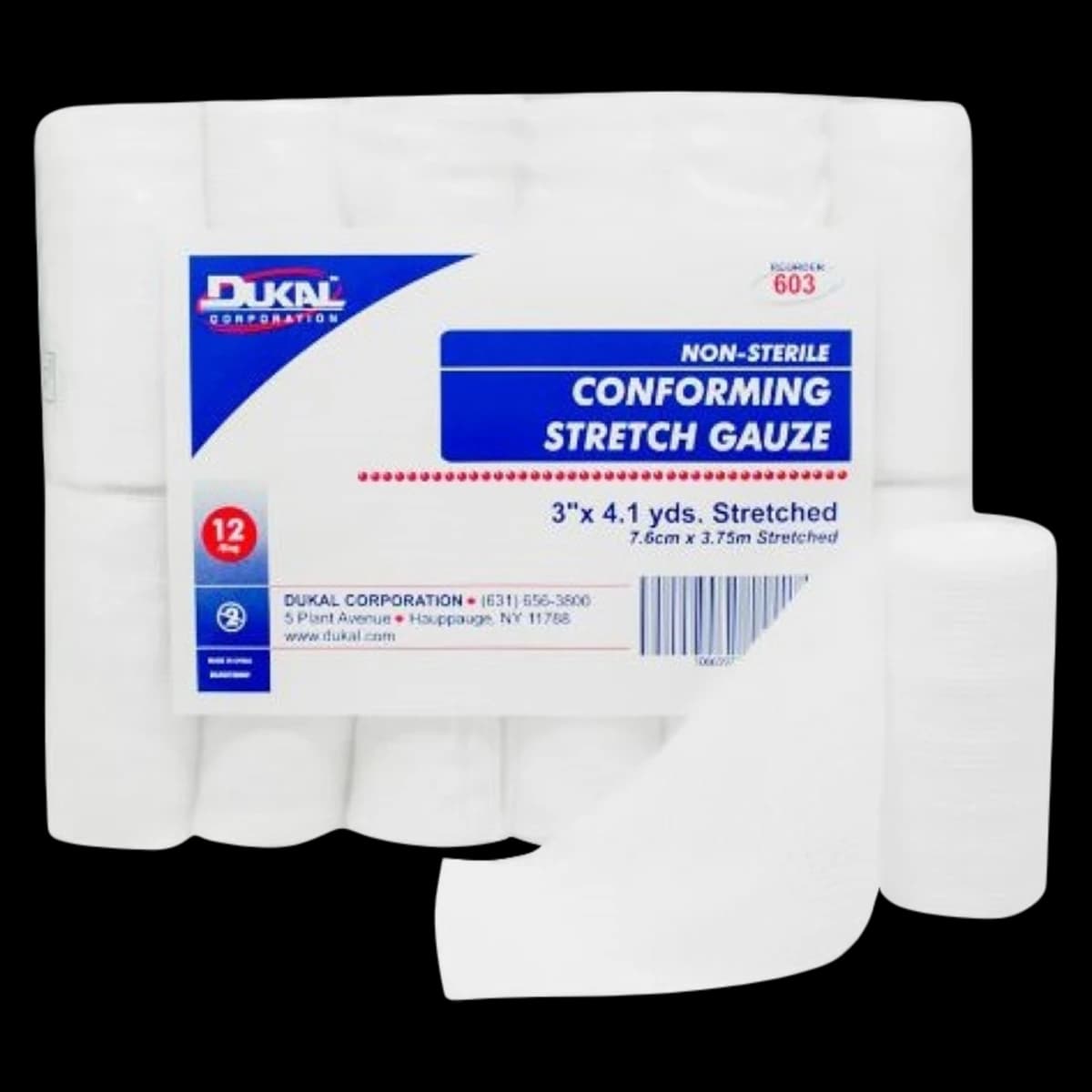 Dukal Conforming Bandage Gauze, 3" x 4.1 yd, Non-Sterile, 12/Bag thumbnail 2