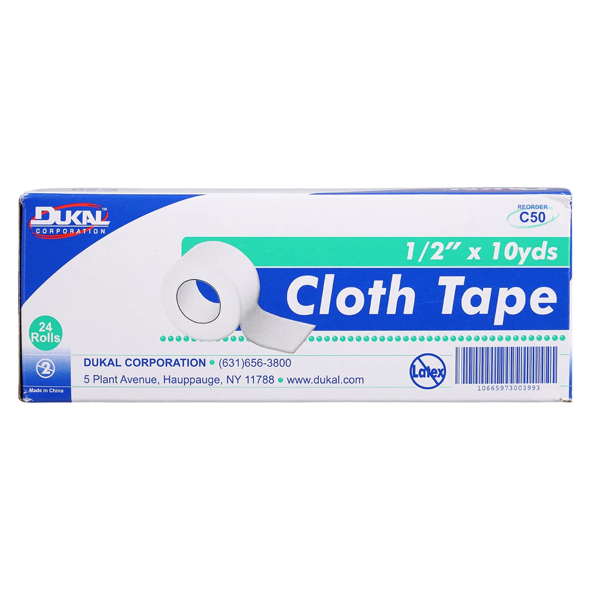 Dukal Surgical Tape Cloth, White, 0.5" x 10 yd, Non-Sterile, 24/Box thumbnail 4