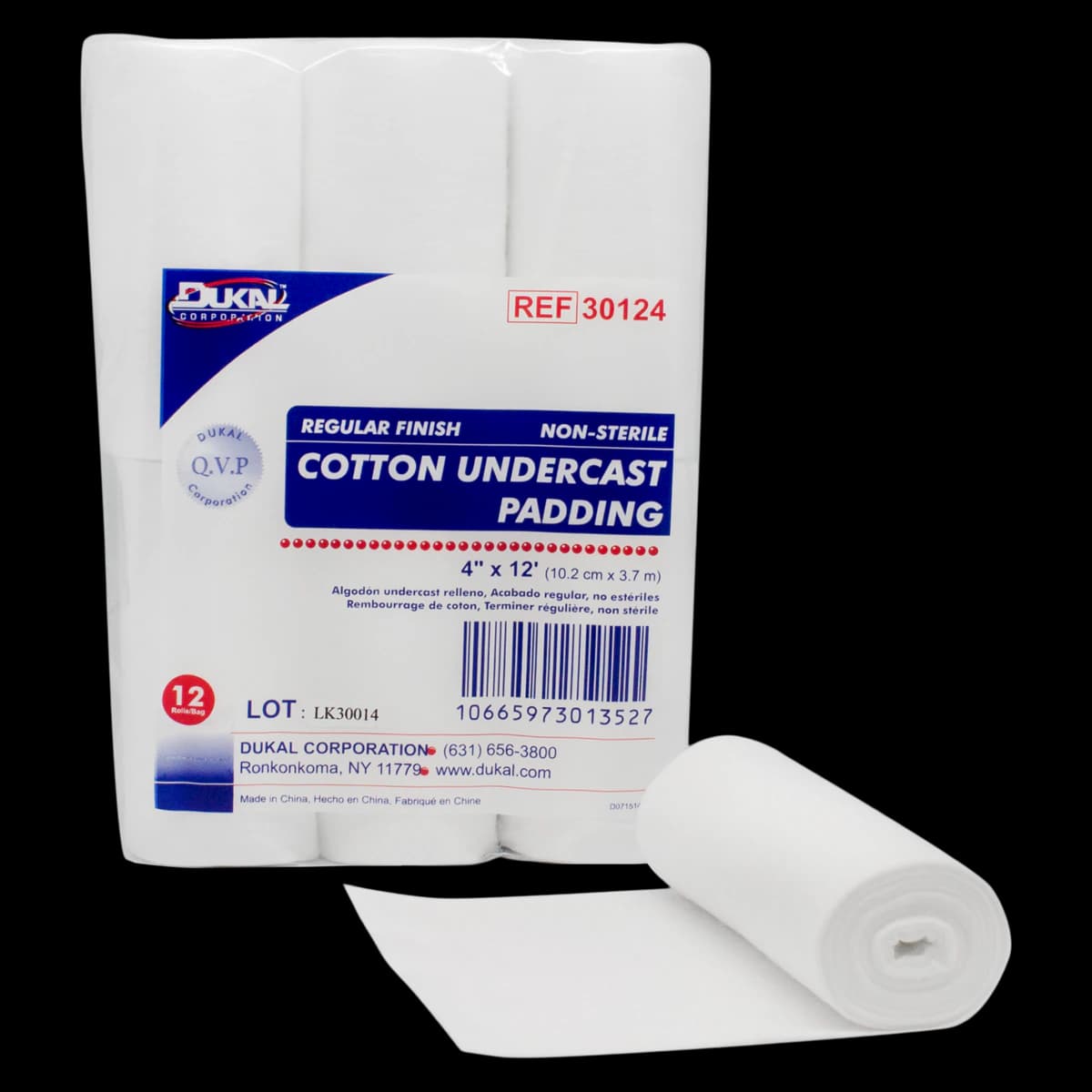 Dukal Cotton Undercast Padding, White, 4" x 12' - Padding Cotton Undercast - Image 1