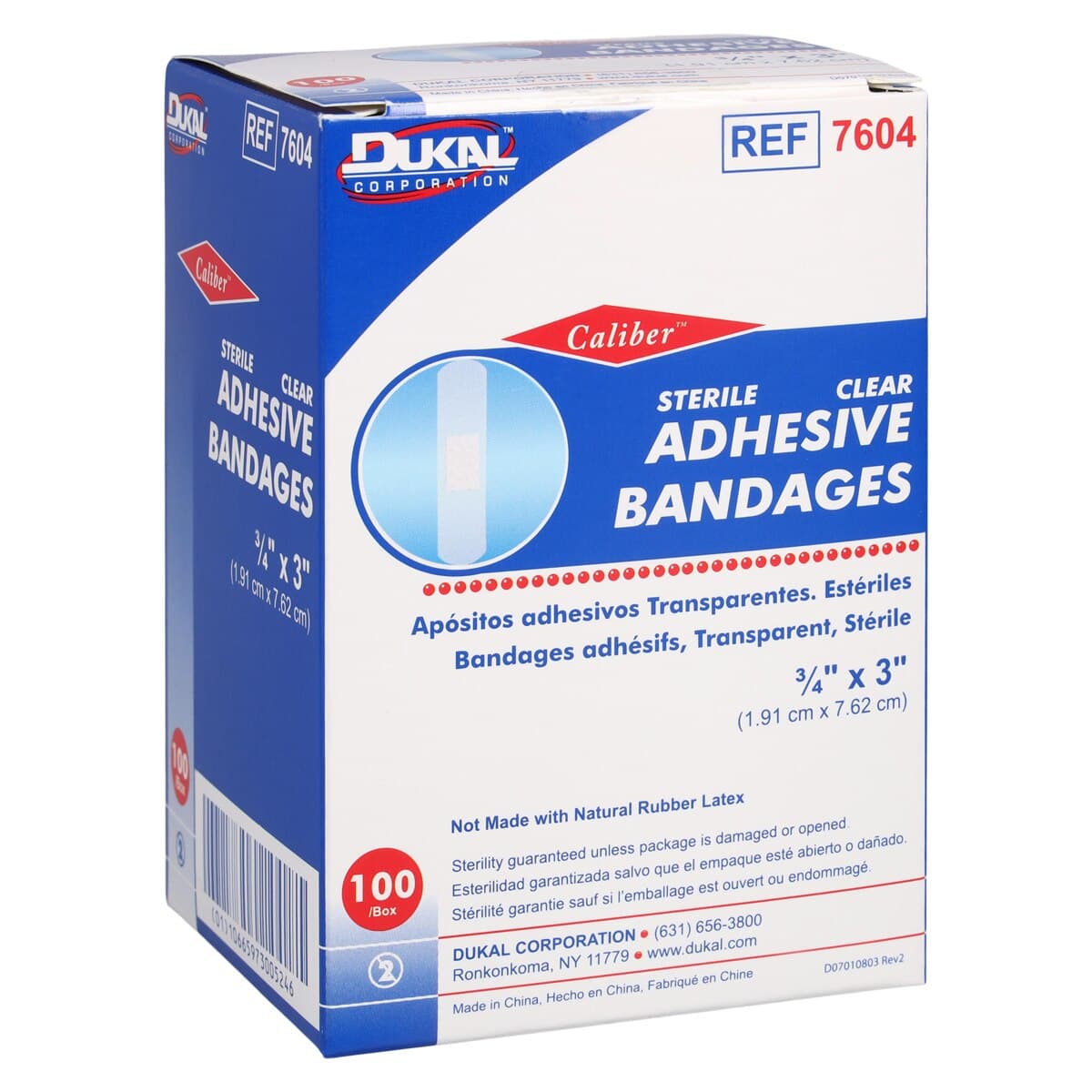 Caliber Adhesive Bandage Plastic Sheer Strip, 3/4" x 3", Sterile, 100/Box thumbnail 5