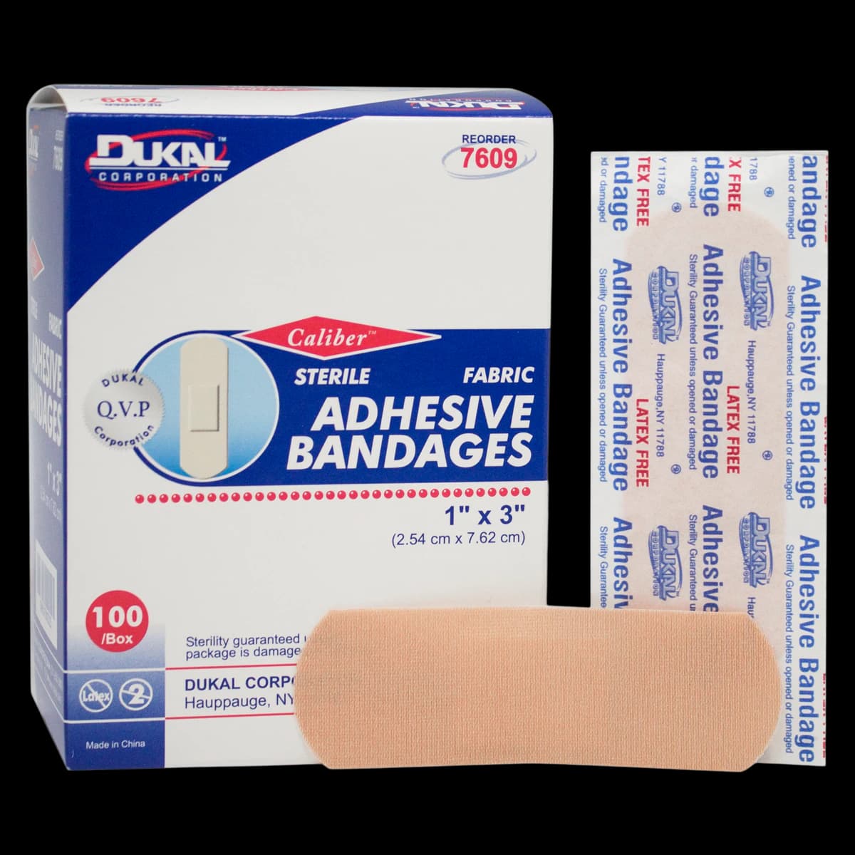 Caliber Adhesive Bandage, Fabric, 1" x 3", Tan, Sterile, 100/Box thumbnail 2