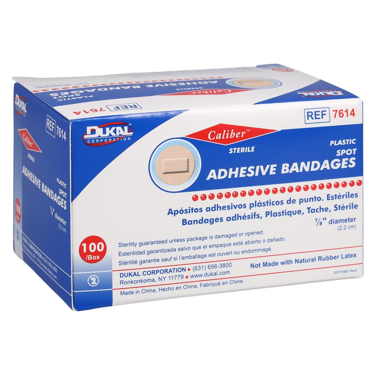 Caliber Adhesive Bandage, Plastic, Spot, 7/8" Diameter, Tan, Sterile, 100/Box thumbnail 4