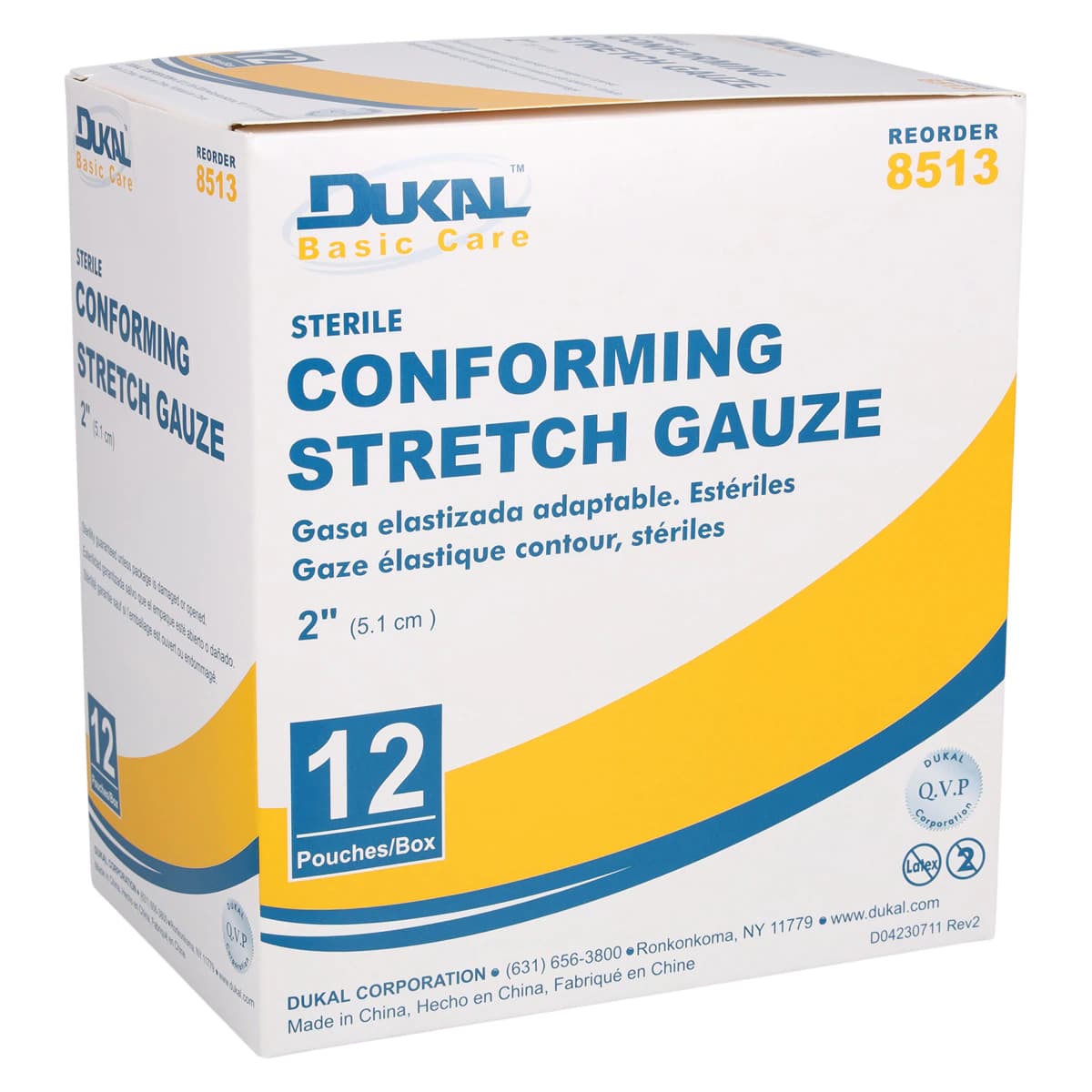 Dukal Conforming Bandage Gauze Stretch, Sterile, 2" x 3.6 yds, 12/Package thumbnail 2