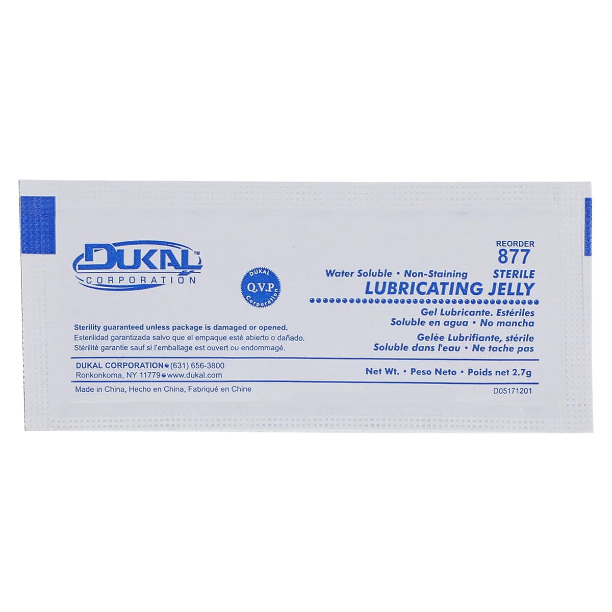 Dukal Lubricating Jelly, 3g Foil Packet, 144/Package thumbnail 3