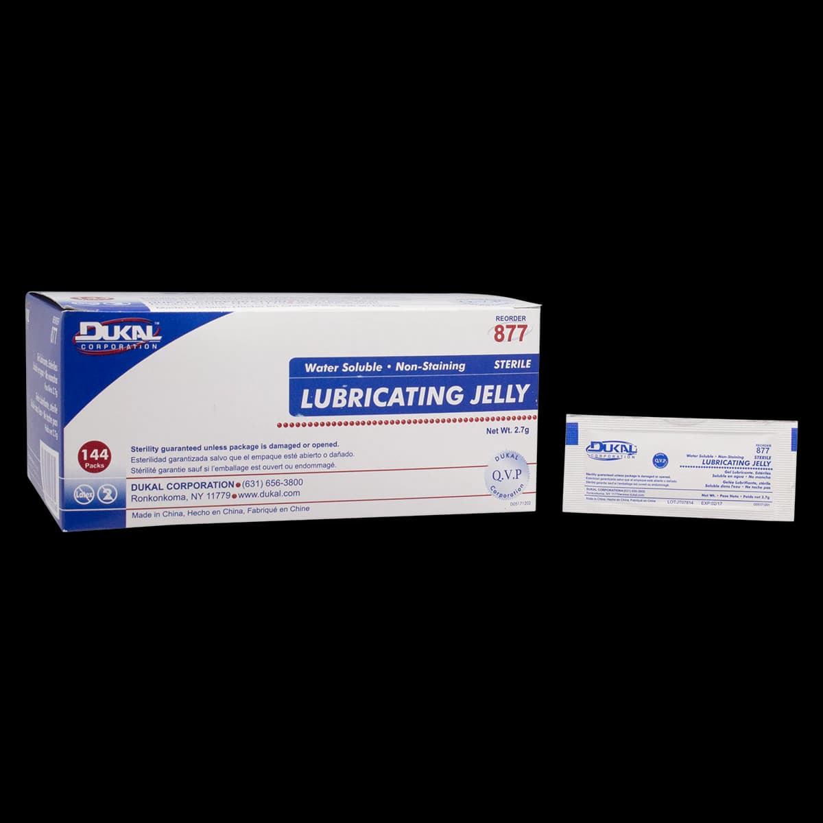 Dukal Lubricating Jelly, 3g Foil Packet, 144/Package - Jelly Lubricating Ste FoilPack - Image 1