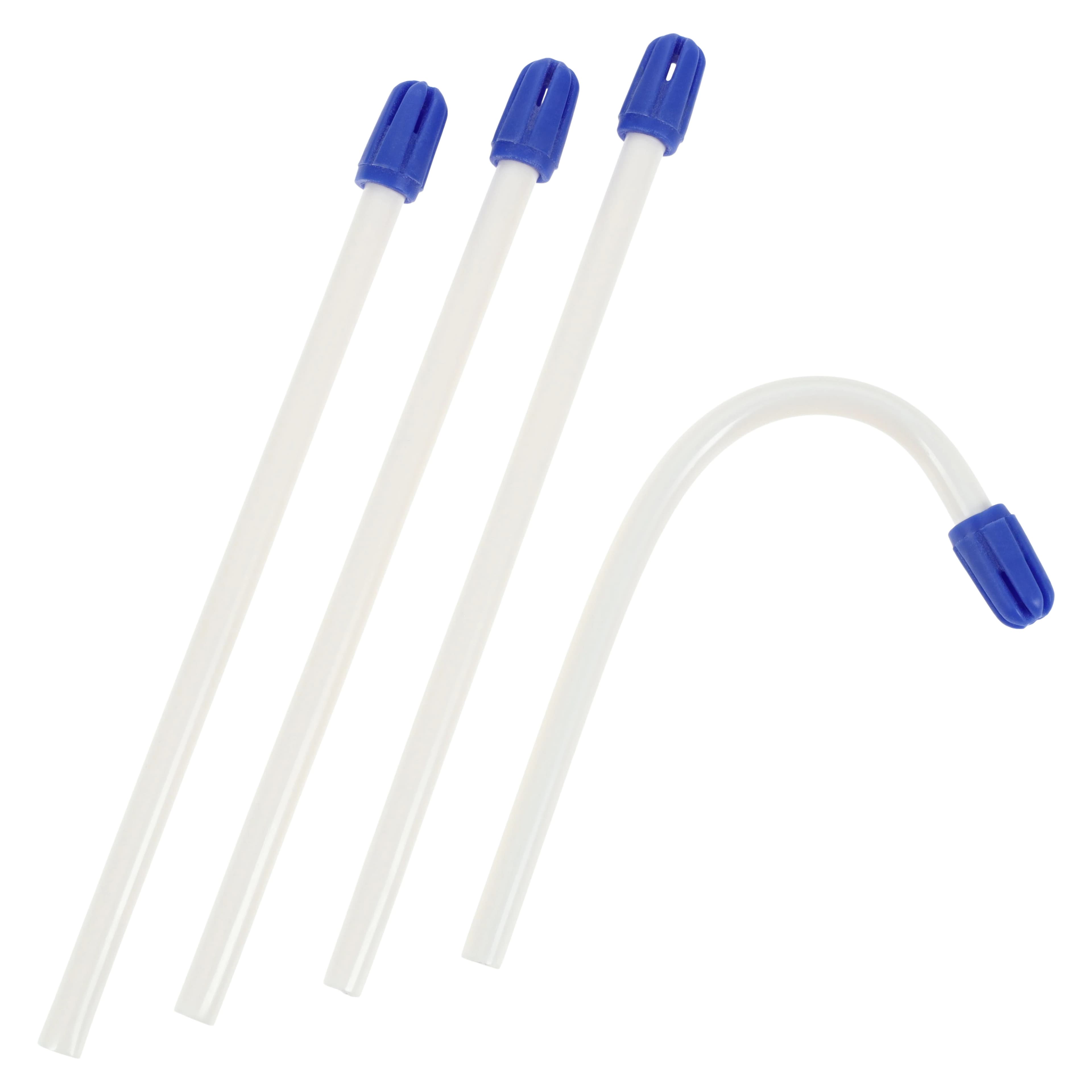Total Comfort Saliva Ejector Aspirators, White Tubes with Blue Soft Tips, 6" Long, Non-Latex, 100/Pkg, 7024910WHI - Total Comfort Aspirators with Blue Tips, 100/Pkg - White Tubes - Image 1