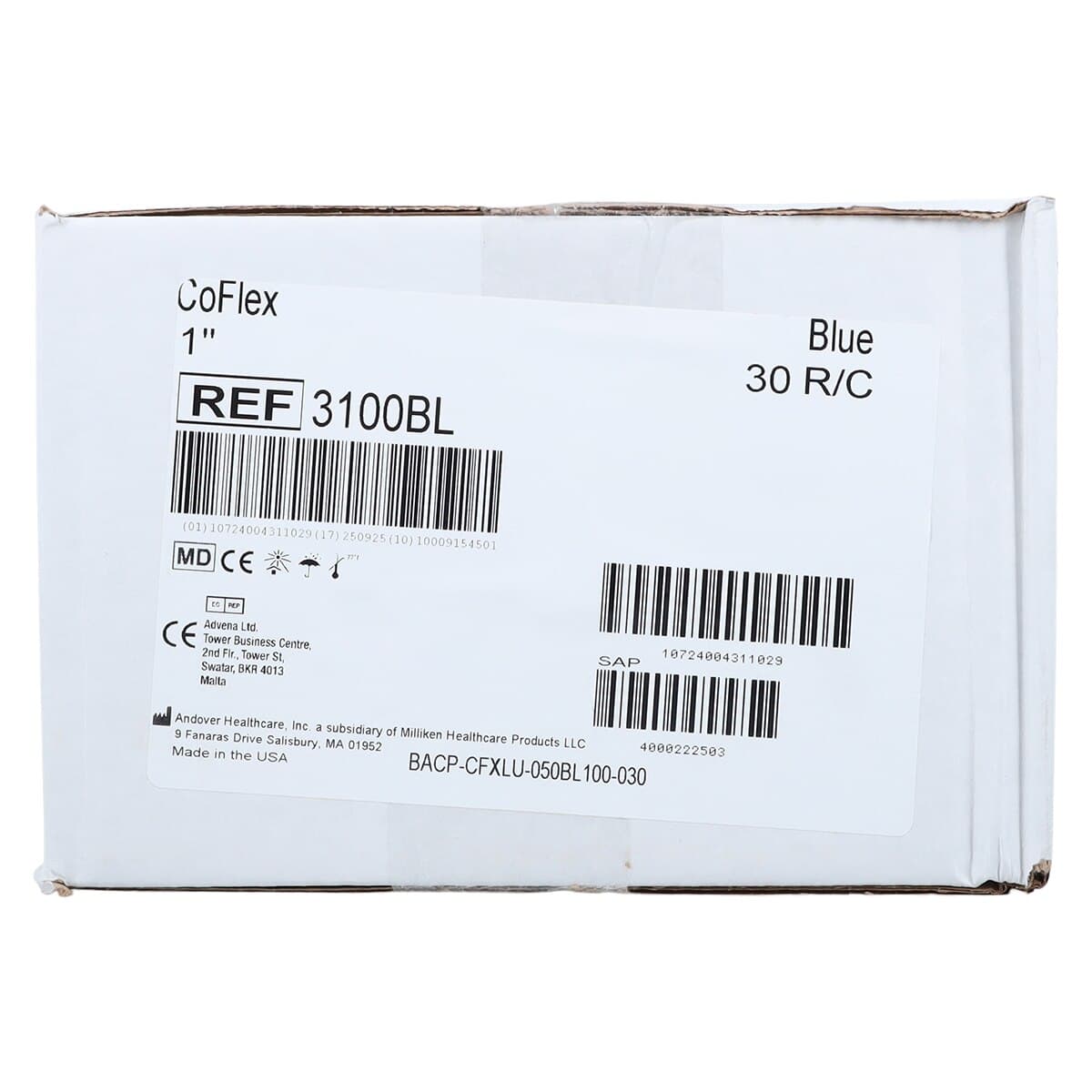 CoFlex LF Cohesive Bandage, 1" x 5 yd, Blue, Non-Sterile, 30/Box thumbnail 4
