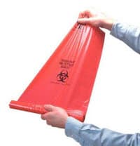 Infectious Waste Bags, 10 Gallon, Red, Biohazard Symbol, 25/Roll, IWB10 - Infectious Waste Bags - 10 Gallon, 25/Roll - Image 1