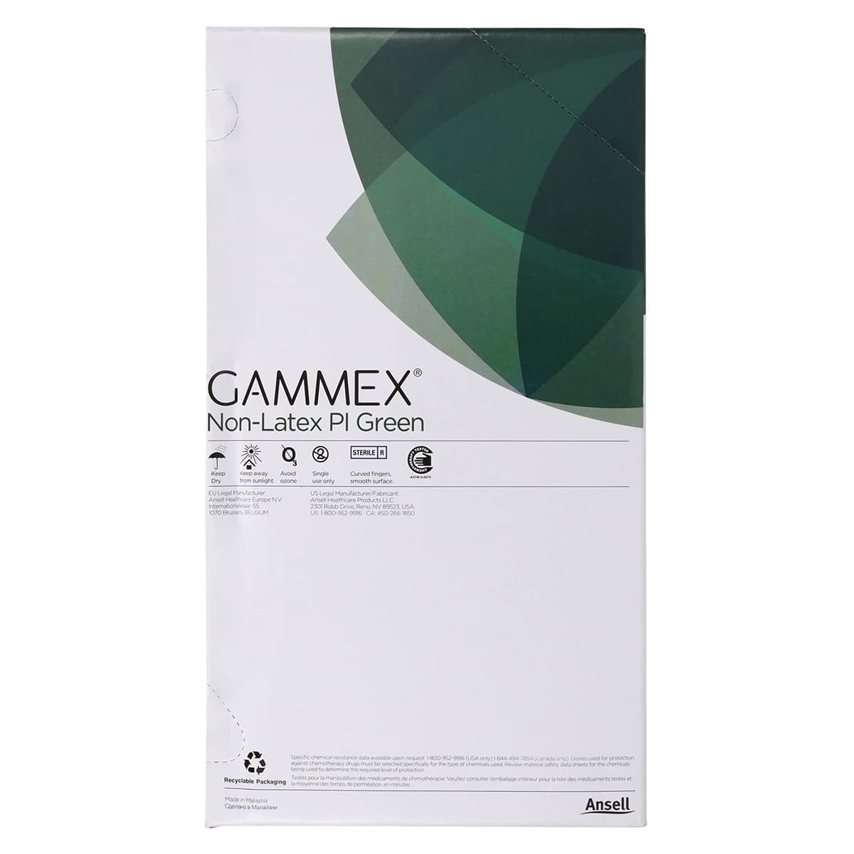 Gammex PI Green Polyisoprene Surgical Gloves, Sterile, Powder-Free, Fitted Size 6.0, Green, 50 Pairs/Box, 20685260 thumbnail 7