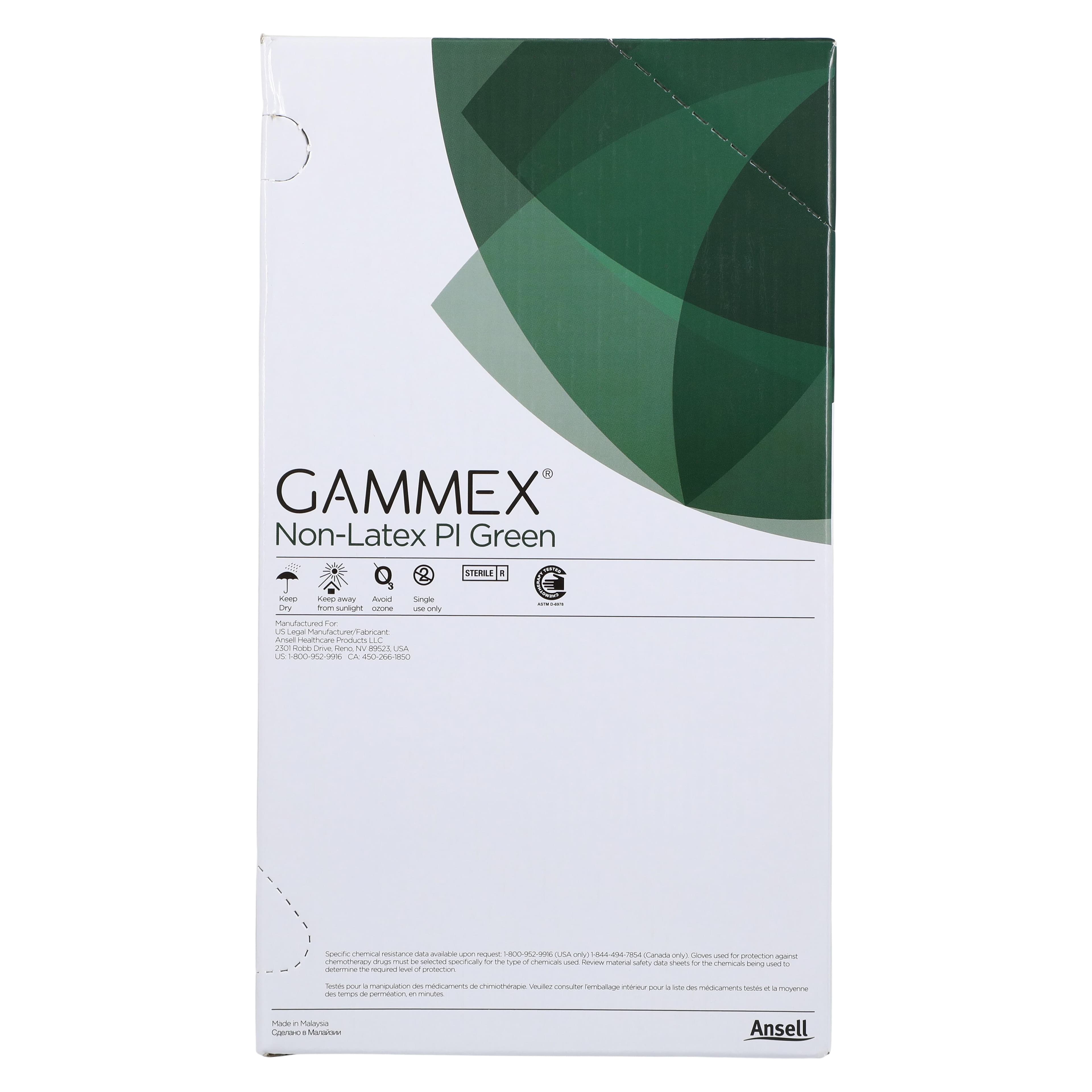 Gammex PI Green Polyisoprene Surgical Gloves, Sterile, Powder-Free, Fitted Size 5.5, Green, 50 Pairs/Box thumbnail 5