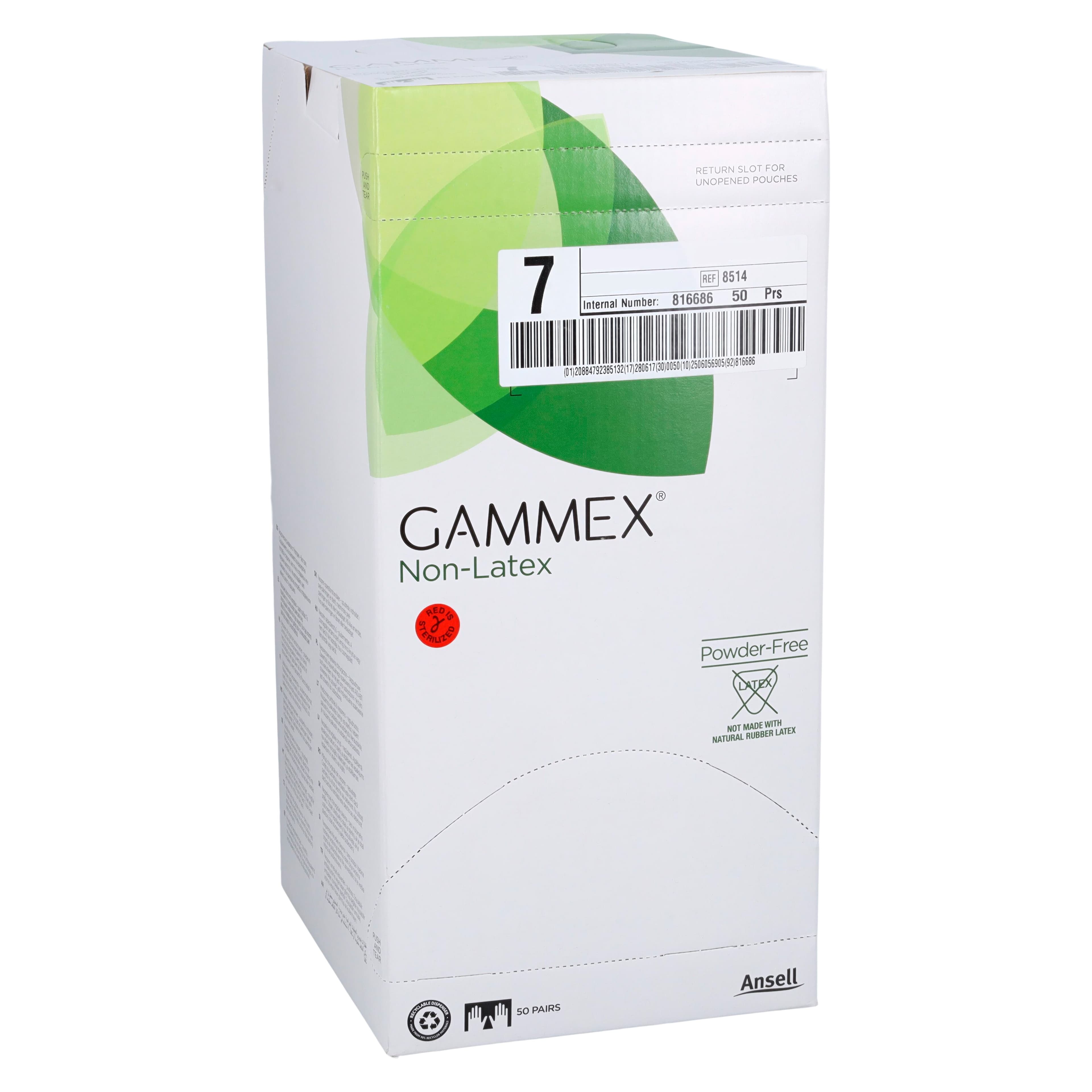 GAMMEX Non-Latex Neoprene Surgical Gloves, Powder-Free, Sterile, Size 7, Green, 50 Pairs/Box, 8514 thumbnail 4