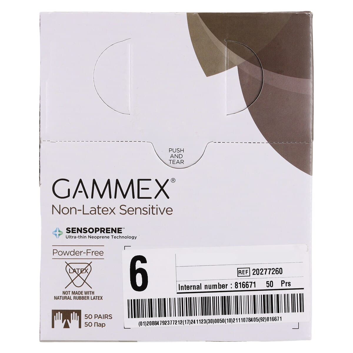 GAMMEX™ Non-Latex Sensitive Neoprene Surgical Gloves, Sterile, Powder-Free, Fitted Size 6.0, Natural, 50 Pairs/Box, 20277260 thumbnail 8