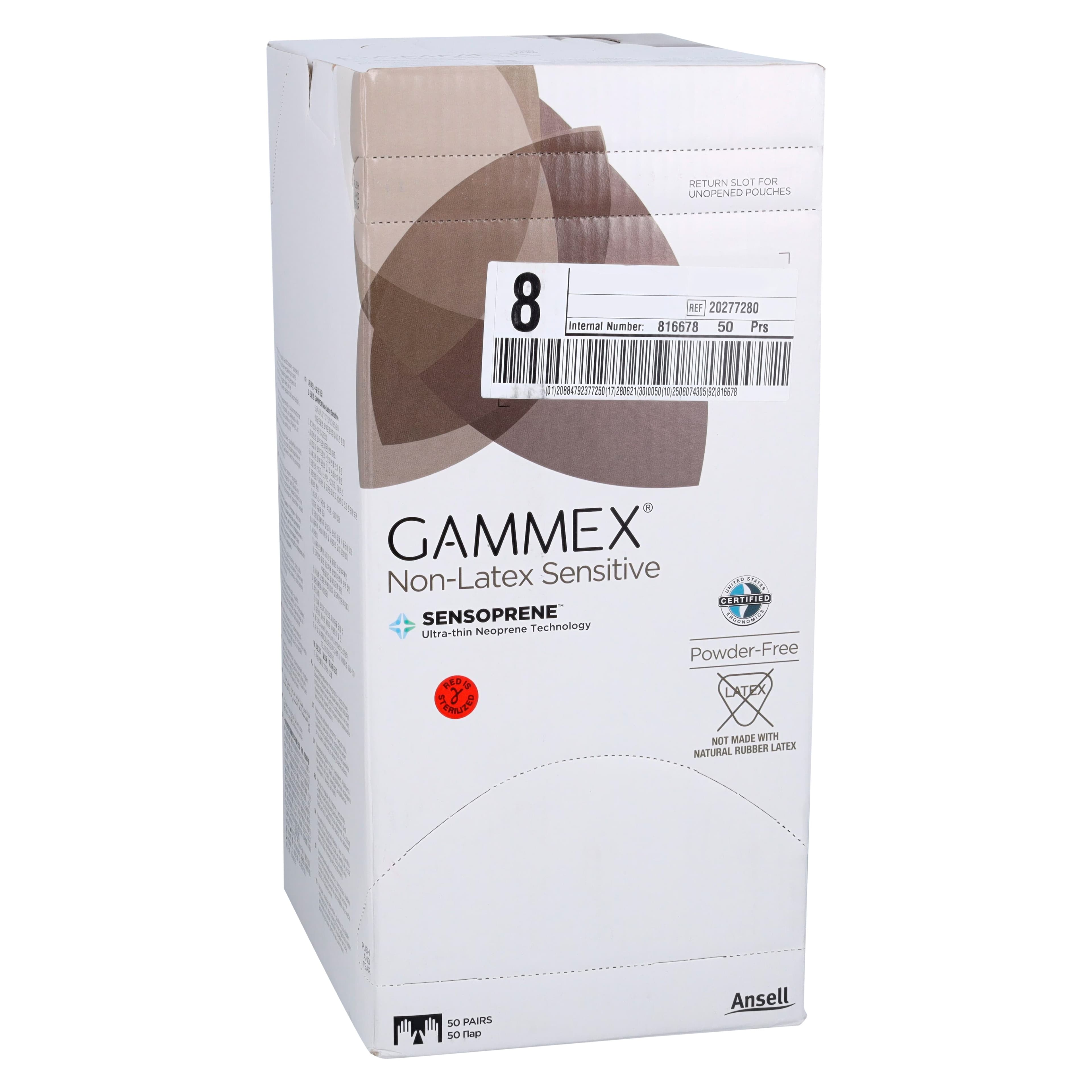 GAMMEX™ Non-Latex Sensitive Neoprene Surgical Gloves, Sterile, Powder-Free, Fitted Size 8.0, Natural, 50 Pairs/Box, 20277280 thumbnail 4