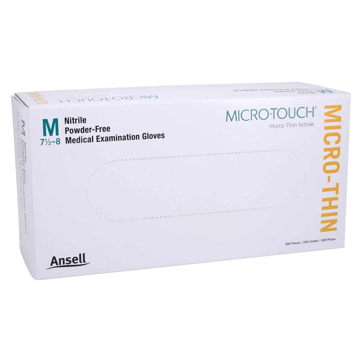 Micro-Touch Micro-Thin Nitrile Exam Gloves, Powder-Free, Non-Sterile, Medium, Blue, Textured Fingertips, 300/Box, 6034312 thumbnail 4