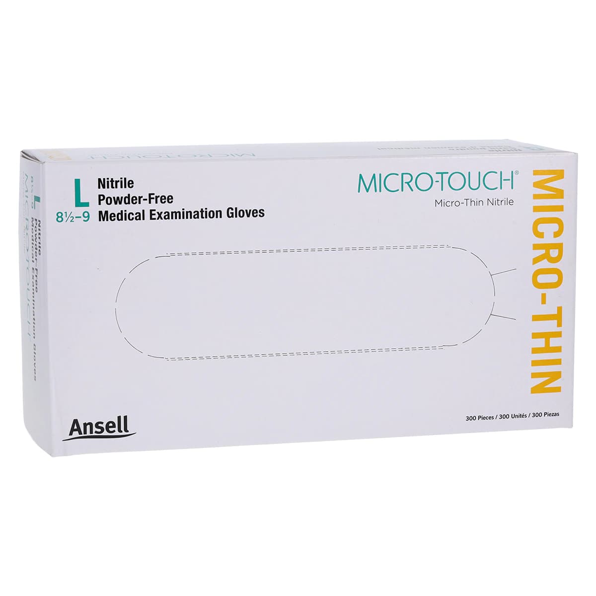 Micro-Touch Micro-Thin Nitrile Exam Gloves, Powder-Free, Non-Sterile, Large, Blue, Textured Fingertips, 300/Box, 6034313 thumbnail 4
