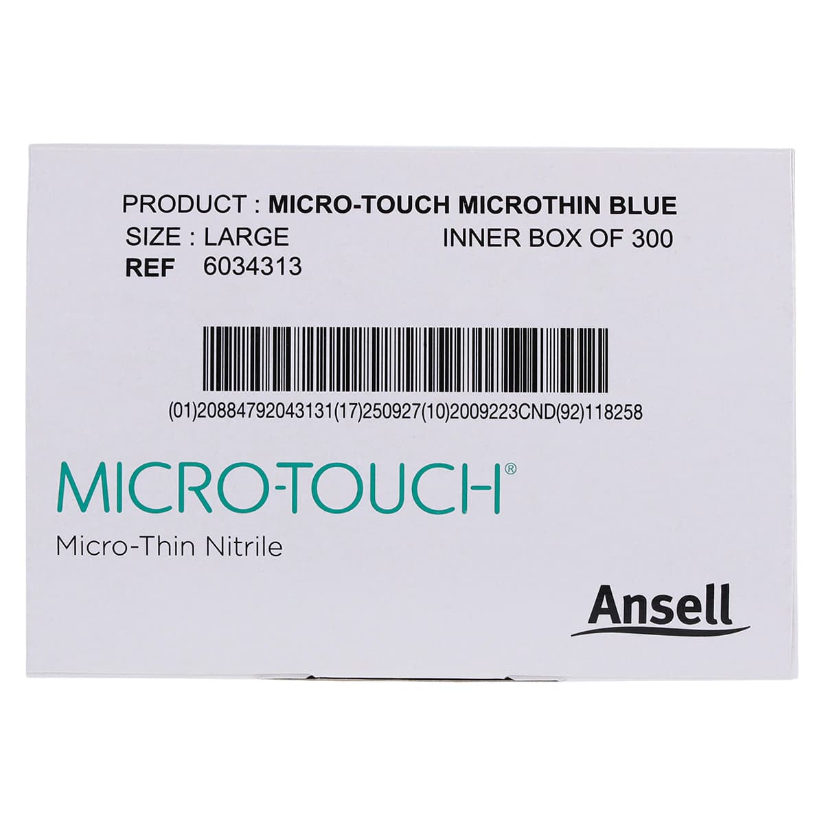 Micro-Touch Micro-Thin Nitrile Exam Gloves, Powder-Free, Non-Sterile, Large, Blue, Textured Fingertips, 300/Box, 6034313 thumbnail 7
