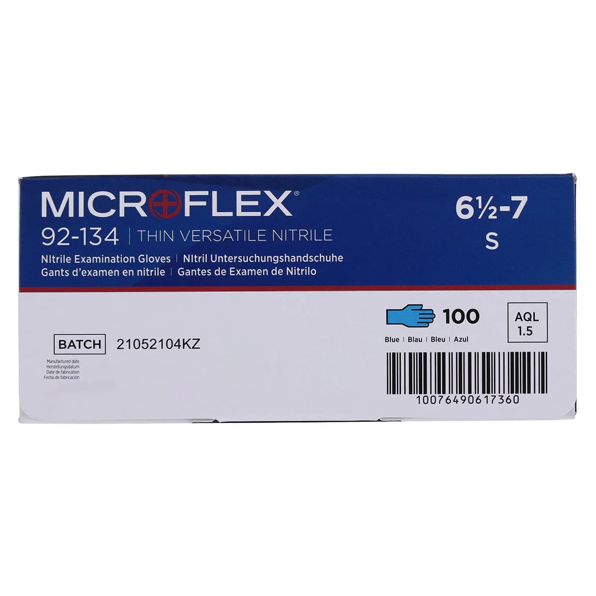 Ansell Microflex 92-134 Versatility Nitrile Exam Gloves, Powder Free, Textured, Small (6.5-7), Blue, 100/Box, 92134070 thumbnail 5