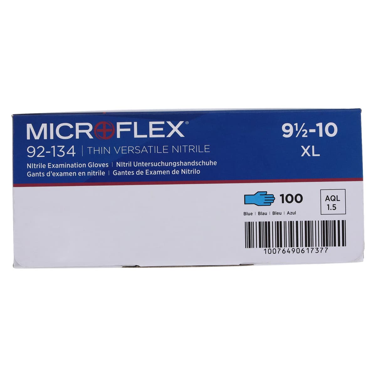 Ansell Microflex 92-134 Versatility Nitrile Exam Gloves, Powder Free, Textured, Non-Sterile, Extra Large (9.5-10), Light Blue, 100/Box, 92134100 thumbnail 5